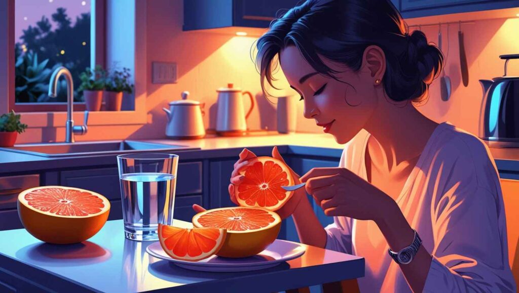 Can grapefruit be eaten at night?